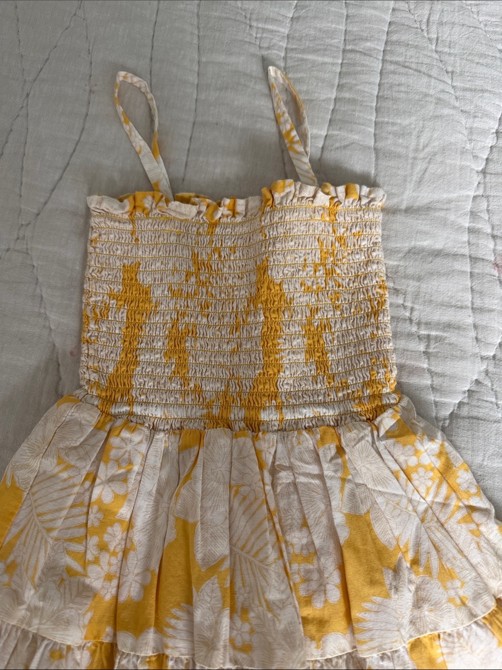 Janie and Jack Yellow and White Floral Smocked Sundress - Picture 3 of 5